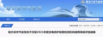 哈爾濱印發(fā)2021年度雷電防護(hù)裝置檢測(cè)機(jī)構(gòu)信用等級(jí)評(píng)定結(jié)果
