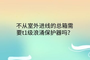 不從室外進線的總箱需要t1級浪涌保護器嗎？