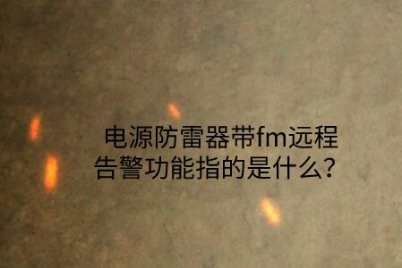 電源防雷器帶fm遠(yuǎn)程告警功能指的是什么？